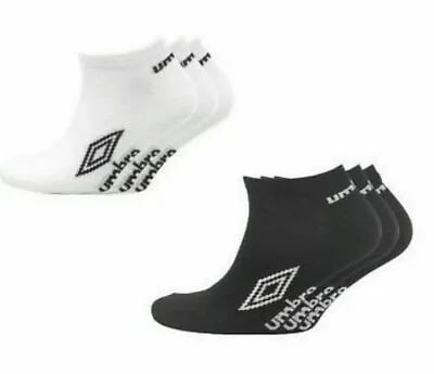 3 6 12 Pairs Umbro Mens Official Trainer Sports Socks Black White Assorted 6-11 • £5.99