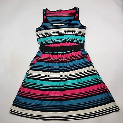 Torrid Women’s Size 0 12W Multi Stripe Knit Tank Fit N Flare Knee Length Dress • $18