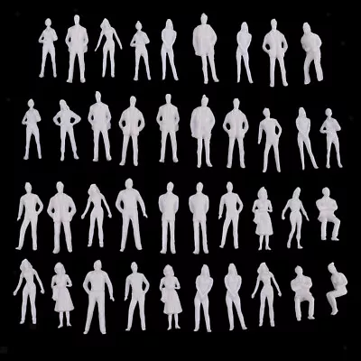 40 Pieces 1/50 1/75 Unpainted Miniature People Model Figures Street Layout • £6.80