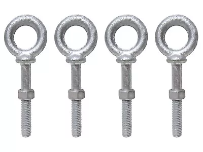 1/2  X 3-1/4  Shouldered Eye Bolts Forged Rigging Anchor Point - Pack Of Four • $12.99