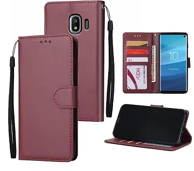 $6.95 • Buy Galaxy J2 Pro 2018 Sm J250 Leather Wallet Case Silky Finish 3 Card 1 Pocket