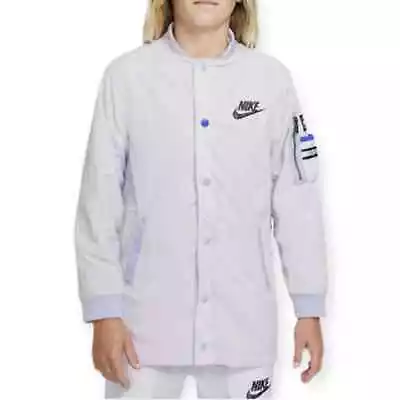 £41.18 • Buy NWT Nike Kp Utility Kids Bomber Jacket Blue White Iris Whisper Ghost Size XL