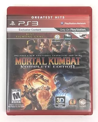 Mortal Kombat Komplete Edition Greatest Hits Sony PlayStation 3 PS3 ~ CIB CLEAN • $14.95