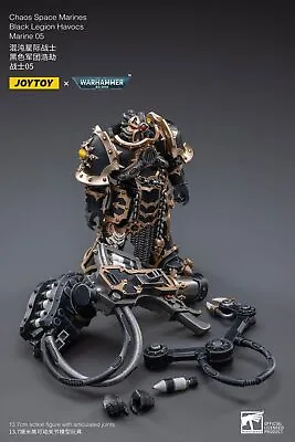 JOYTOY X Warhammer 40k JT2436 Black Legion Havocs Marine 05 1/18 Action Figure • $122.89