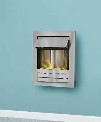 £169.99 • Buy Electric Fire  Wall Mounted Pebbles Remote Control Silver  1kw - 2kw Heat Bnib