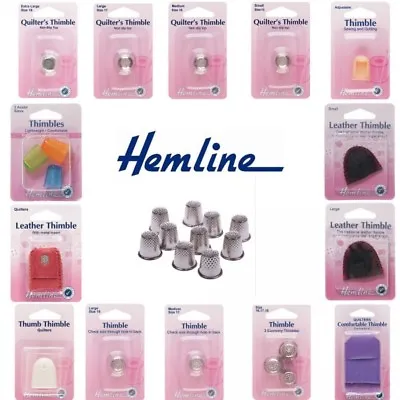 Hemline Selection Of Thimbles Sewing Quilting Leather Thimble Thumb Assorted • £4.30