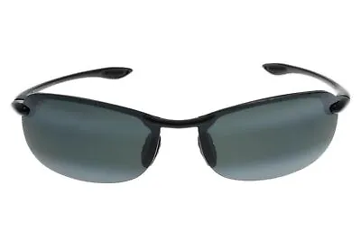Maui Jim 189988 Mens Makaha Oval Polarized Sunglasses Black/Gray Size 64-17-130 • $199.75