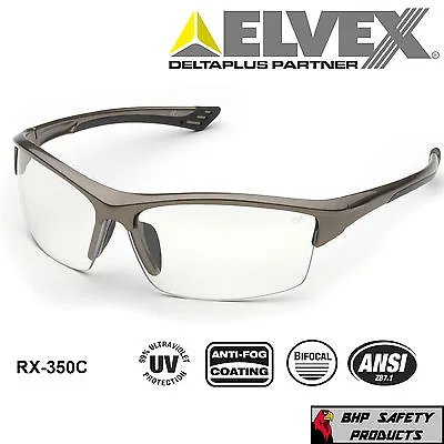 Elvex Sonoma Rx-350c Bifocal Reader Safety Glasses Clear Anti-fog Lens (1.0-3.0) • $14.50