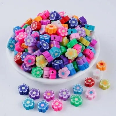 £2.99 • Buy Polymer Clay Flower Shape Beads Spacer Loose Mix Colour DIY Jewelry Making 20pcs