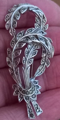 £3.99 • Buy VINTAGE 1930s ART DECO ELEGANT MARCASITE BROOCH SIGNED WITH AN ARROW MARK