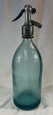 Vintage Aqua Blue Seltzer Bottle Soda Water Siphon Apa Gazoasa Stas 3249-65 LPPS • $29.99