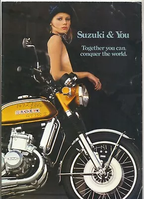 Suzuki GT750K (1973) Fold-Out Poster Type Sales Brochure GT 750 550 380 K EY95 • $24.85