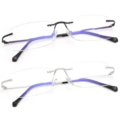 Rimless Clear Bifocal Reading Glasses Blue Light Blocking Readers For Men Women • $8.92