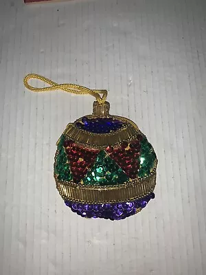 Sequin Covered Ornament Zippered Change/coun Purse  Satin Lined  • $10