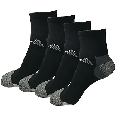 4 Pairs Mens Mid Cut Ankle Quarter Athletic Casual Sport Cotton Socks Size 6-12 • $12.99