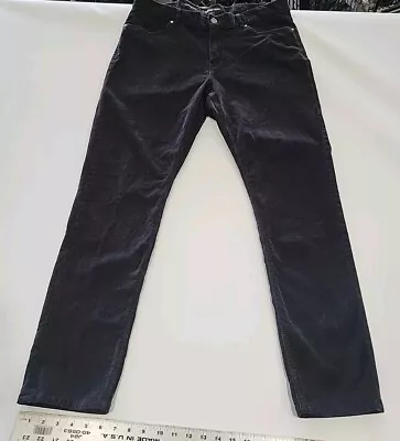 Michael Kors Parker Slim Fit Black Micro Corduroy Pants 34x30 New • $19.99