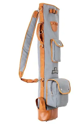 Thorza Sunday Golf Bag - Vintage Canvas And Leather Holds Up To 8 Golf Clubs • $64.99