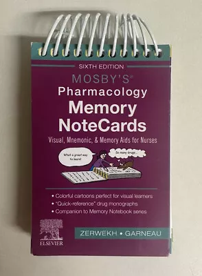 Mosby's Pharmacology Memory NoteCards By JoAnn Zerwekh • $30