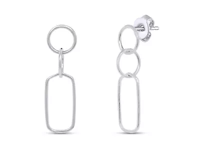 Down To Chain Link Drop Earrings For Her In 14K Solid White Gold • $599.99