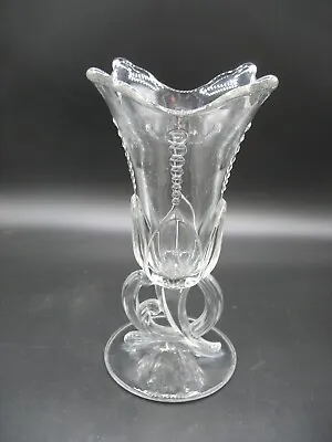 Vintage Heisey Glass #1420 Clear  Tulip Vase 9  HTF W Heisey Mark 1933-1937 • $105.22