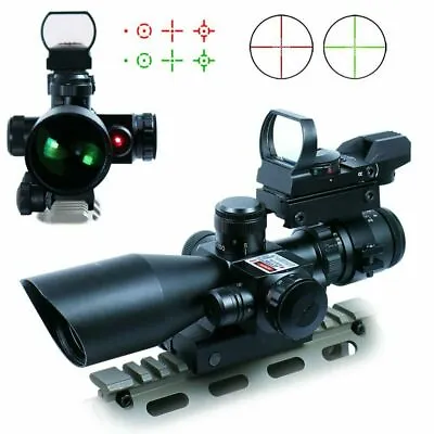 2.5-10X40 Rifle Scope With Red Laser & Holographic Green-Red Dot Sight • $72.85