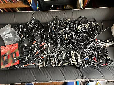 Huge Lot Of 70 Guitar Amp Cables Cords Stereo Amplifier Audio Music Patch MIDI • $224.99