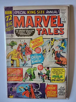 Lot Of 2  Marvel Tales 1/2 VG Giant Kirby Origin Avengers/X-Men/Dr Strange 1964 • $42