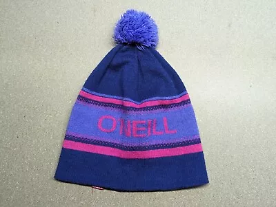 O'neill Womens Striped Beanie Hat One Size Lined Pom Pom Ladies • $8.95