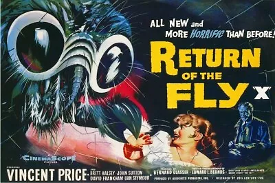 Vincent Price Return Of The Fly Movie Poster Print 17 X 12 Reproduction • $16.95