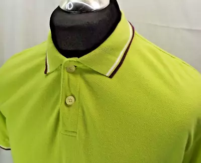 Charles Wilson Lime Green Twin Tip Polo Pique Shirt Size X Large  (0122) • £5