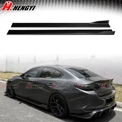 For Mazda 3 2013-2022 Sedan Hatch Side Skirts Winglet Carbon Fiber Look PP New • $69.99