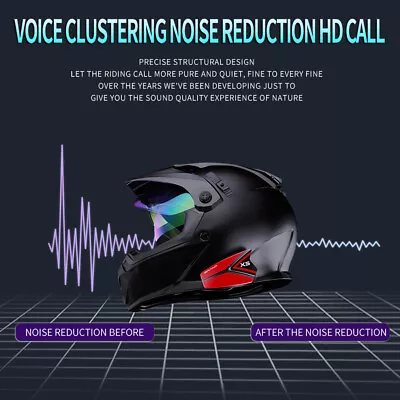 Motorcycle Helmet Bluetooth Headset Noise Cancellation Stereo Hands-Free Speaker • $21.99