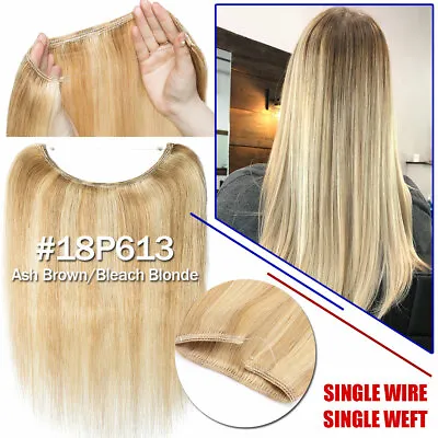 Wire Hair Extensions Elastic Band Secret Miracle Ring 100% Real Human Hair Brown • $78.09