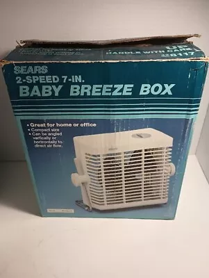 Vintage Sears 2-Speed Baby Breeze Box Fan (7 In) IN BOX TESTED WORKS #428117 • $74.95