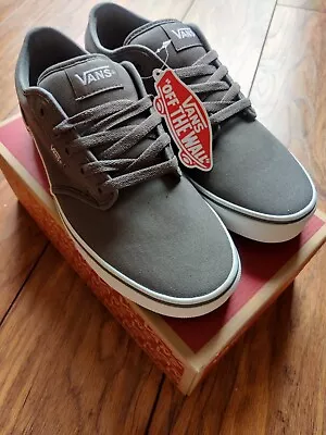 UK 9 Vans Men's Atwood Canvas Trainers Grey Brand New • £42.99