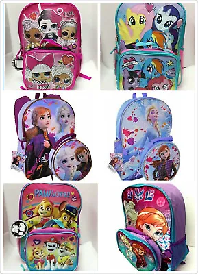 LOL Surprise My Little Pony Paw PatrolFrozen Girls Backpack Lunch Box Bag Set • $24.99