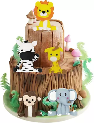 Jungle Safari Animal Cake Topper Cute Jungle Animals Cake Decoration For Jungle  • $18.99