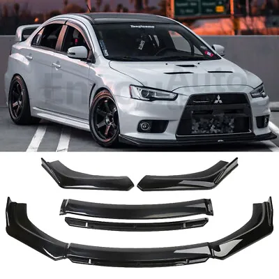 For Mitsubishi Lancer Universal Front Bumper Lip Spoiler Body Kit Glossy Black • $57