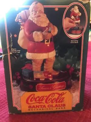 1993 Coca-Cola Vintage Santa Claus Train Mechanical Coin Bank • $35