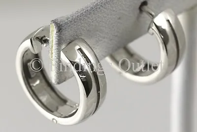 Womens Mens Quality Sterling Silver 925 Italy Ladys Hoop Huggie Earrings Hinged • $17.83