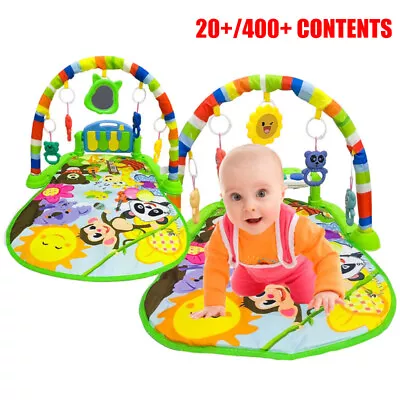 3-in-1 Baby Kick And Play Piano Infant Toddler Activity Gym Play Mat W/ Toys • £17.66