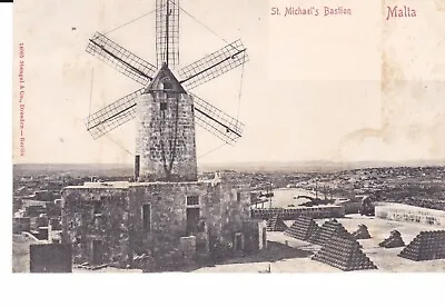 £20 • Buy Malta Undivided Back Postcard St. Michael’s Bastion Windmill
