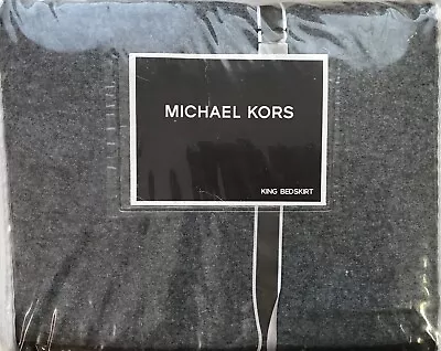 Michael Kors Nob Hill King Bedskirt Grey New In Package Msrp $200 • $39.99