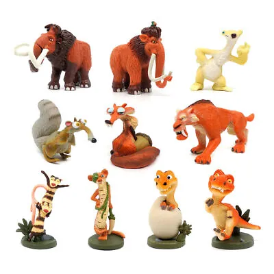 10Pcs Ice Age Manny Elephant Diego Sid Figures 2'' Model Toys Doll Topper Gift • £20.11