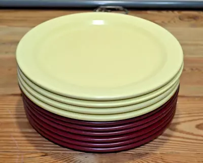 Boonton Ware Dinner Plates (Lot Of 10) Maroon&Yellow Mid Century Modern 10” Diam • $15.99