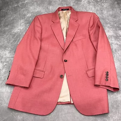 Zino Blazer Men 40 Salmon Peach Silk Wool Crepe Classic Suit Jacket Uruguay VTG • $55.97