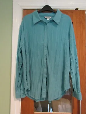 A Quality Autograph M&S Pleated Blouse/Shirt Size 14 Aqua - Concealed Buttons • £2