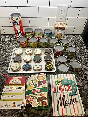 Melissa & Doug Pretend Play Food Wooden Cookies Canned Goods Menus Random Lot • $29.99