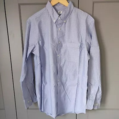 Uniqlo Mens Dotted Pale Blue Button Down Shirt XL • £1.99