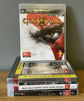 4 X PLAYSTATION 3 PS3 Sky Rim God Of War III Resistance Metal Gear Solid 4 Etc. • $39